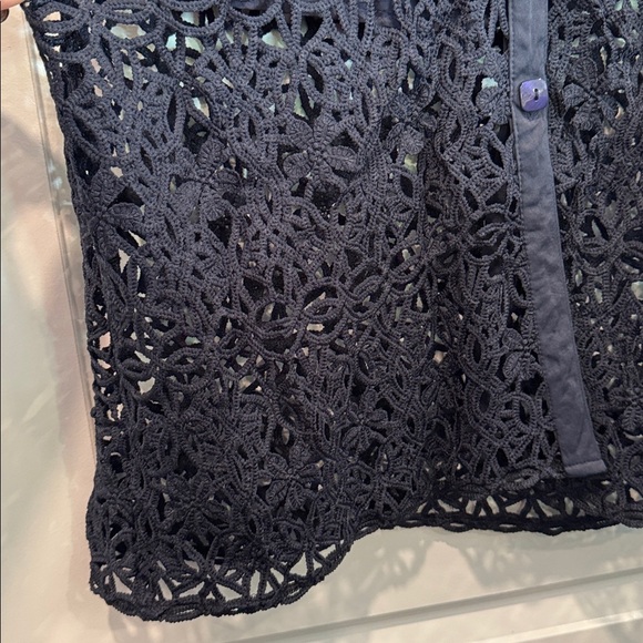 Solitaire Navy Blue Embroidered Lace Maxi Skirt & Top Set Size Medium NWT - Picture 4 of 14